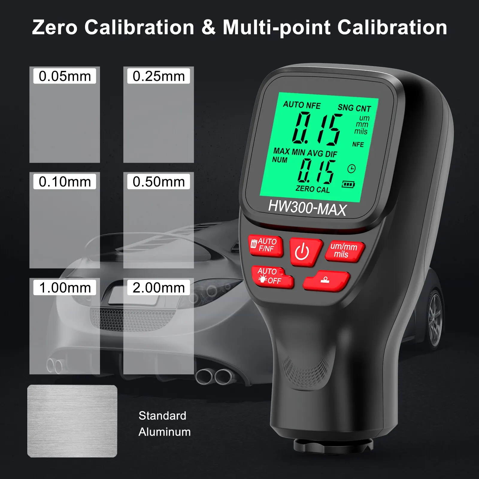 Paint Thickness Gauge - 1 conjunto HW300-MAX revestimento medidor de